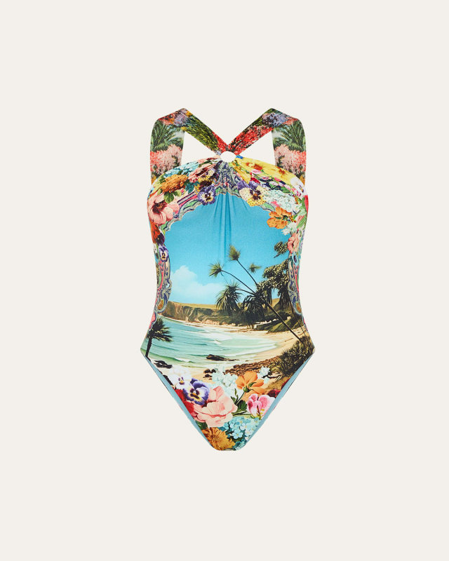 Bathing Bombshell High-Neck One-Piece Swimsuit